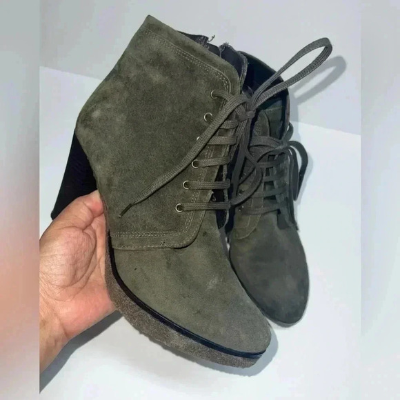 Barney's New York suede lace boots Sz 38  US 7.5 - Picture 1 of 10